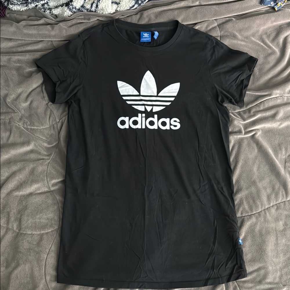 Adidas women’s Black Tunic Tee with White Logo